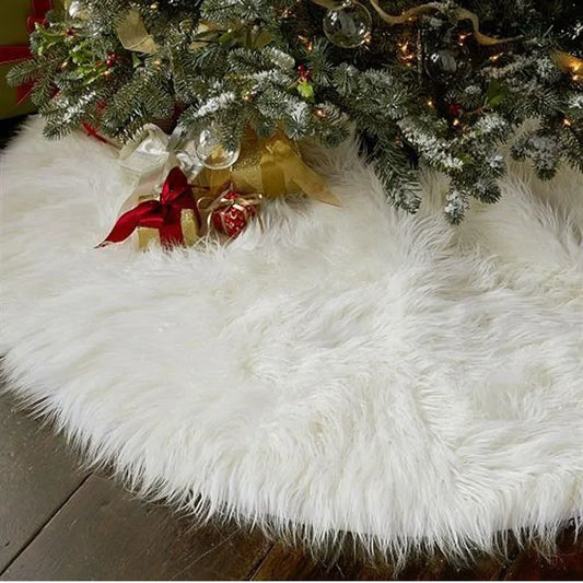 Creative White Plush Christmas Tree Skirt