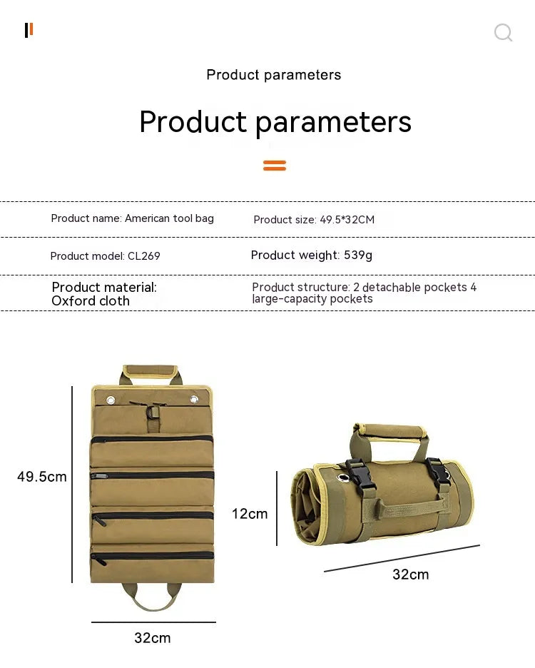 Functional Roll Up Tool Storage Bag