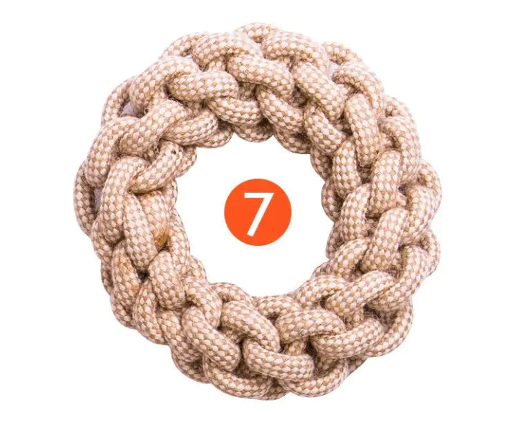 9 Packs Sustainable Natural Cotton Hemp Organic Tough Rope Dog Toy Chew Set Hemp Dog Toy